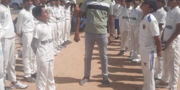 जिला स्तरीय U14 में  एम एम ग्राउंड शाला क्रीड़ा संगम-4 ने जीता अपना पहला मैच