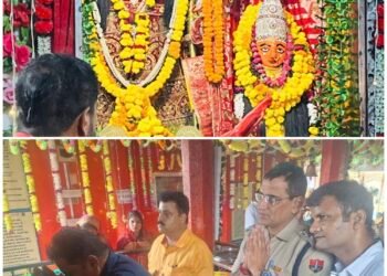 दर्शन: दुर्गानवमी पर हुआ विशेष श्रृंगार महाआरती, कलेक्टर ख़डगावत और DSP पूनिया का किया सम्मान