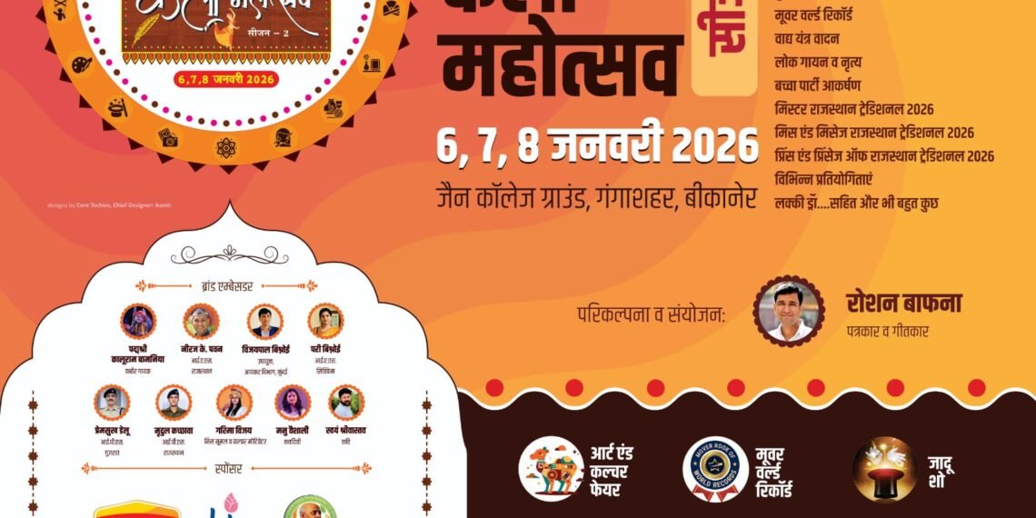 बीकानेर कला महोत्सव: आज शाम 4:30 बजे होंगे कठपुतली, जादू, प्रिंस एंड प्रिंसेज ऑफ राजस्थान जैसे बच्चों के विशेष शो, कबीर गायक कालूराम बामनिया भी आएंगे, एंट्री रहेगी फ्री, पढ़ें ख़बर