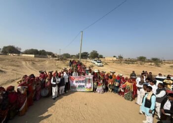 लूणकरणसर में दूसरे दिन भी जारी रही मनरेगा बचाओ संग्राम चौपाल यात्रा