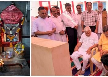 पुनरासर मंदिर जीर्णोद्धार को लेकर भव्य कार्यशाला, विधायक ताराचंद सारस्वत ने किया शिला पूजन