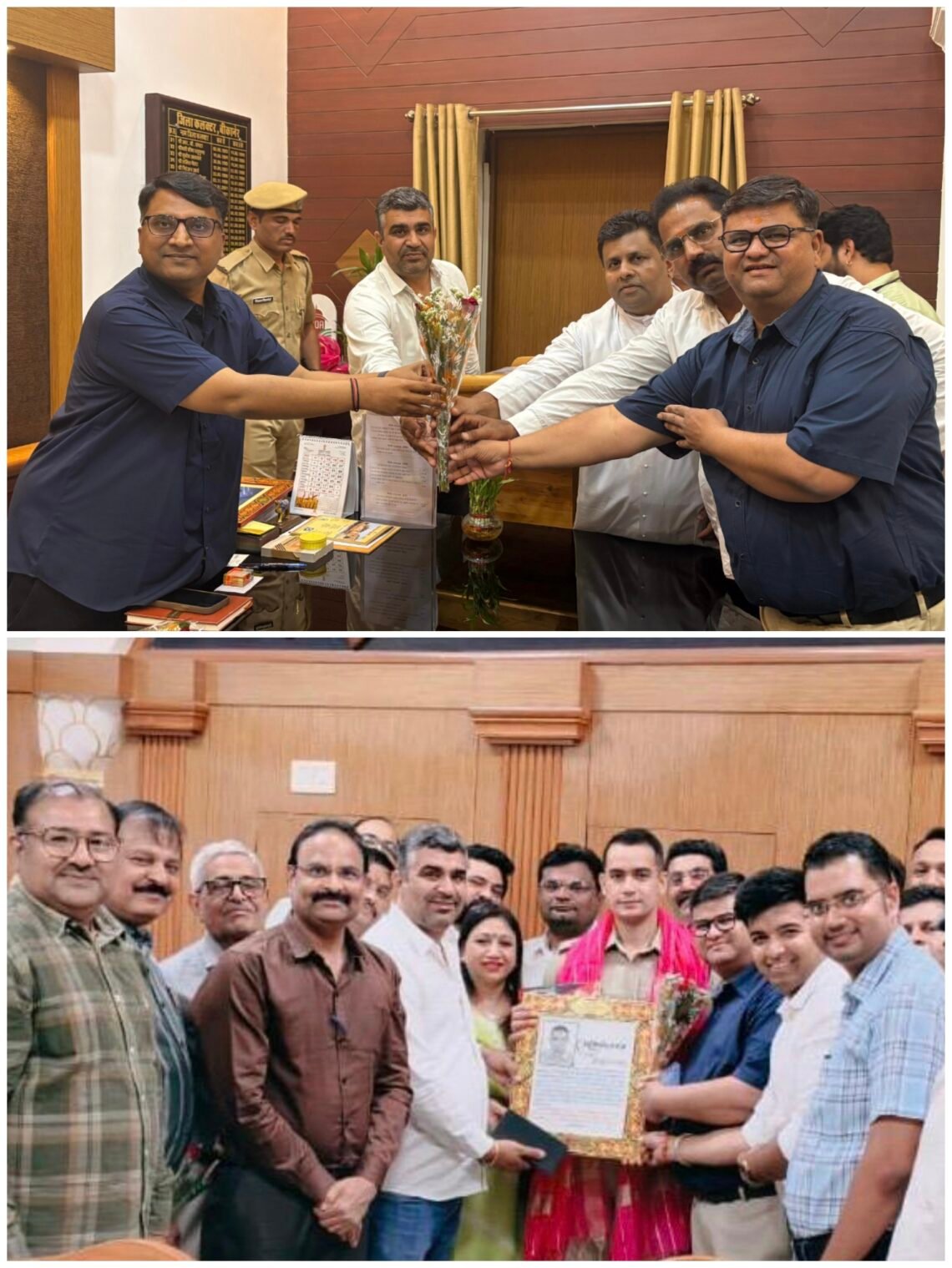 निर्विकल्प फाउण्डेशन ने जिला कलक्टर और पुलिस अधीक्षक का किया अभिनंदन