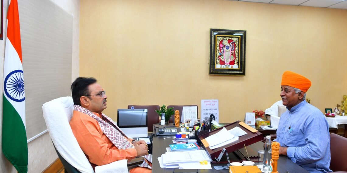 मुख्यमंत्री भजनलाल शर्मा से मिले विधायक जेठानंद व्यास, शहरी मुद्दों पर हुई चर्चा