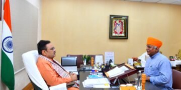 मुख्यमंत्री भजनलाल शर्मा से मिले विधायक जेठानंद व्यास, शहरी मुद्दों पर हुई चर्चा