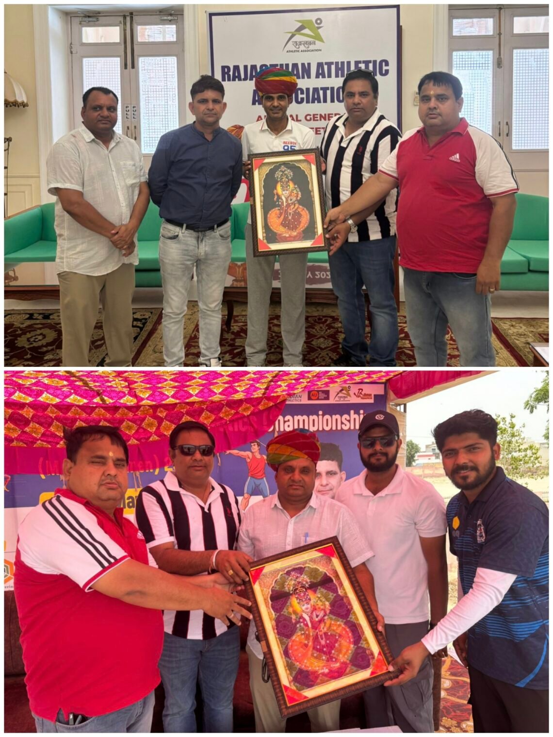 बीकानेर में राजस्थान ओलंपिक एसोसिएशन के महासचिव सुरेंद्र सिंह एवं देवनारायण गुर्जर का सम्मान