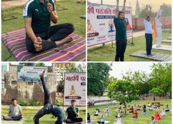 योगा फॉर हेल्दी एजिंग के तहत जवाहर पार्क में उमड़ा जनसैलाब