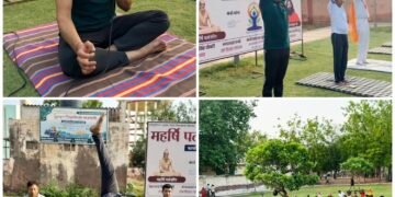 योगा फॉर हेल्दी एजिंग के तहत जवाहर पार्क में उमड़ा जनसैलाब