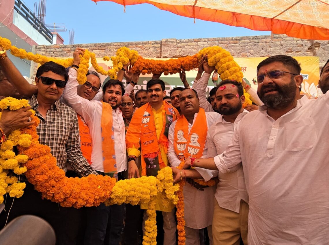 भाजयुमो प्रदेशाध्यक्ष शंकर गौरा का बीकानेर आगमन पर भव्य स्वागत