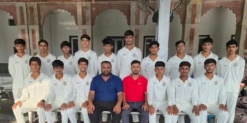70वीं राज्य स्तरीय खेलकूद प्रतियोगिता में बीकानेर की U-17 क्रिकेट टीम रवाना