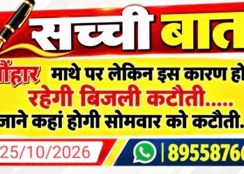त्यौंहार माथे पर लेकिन इस कारण होती रहेगी बिजली कटौती….. जाने कहां होगी सोमवार को कटौती…..